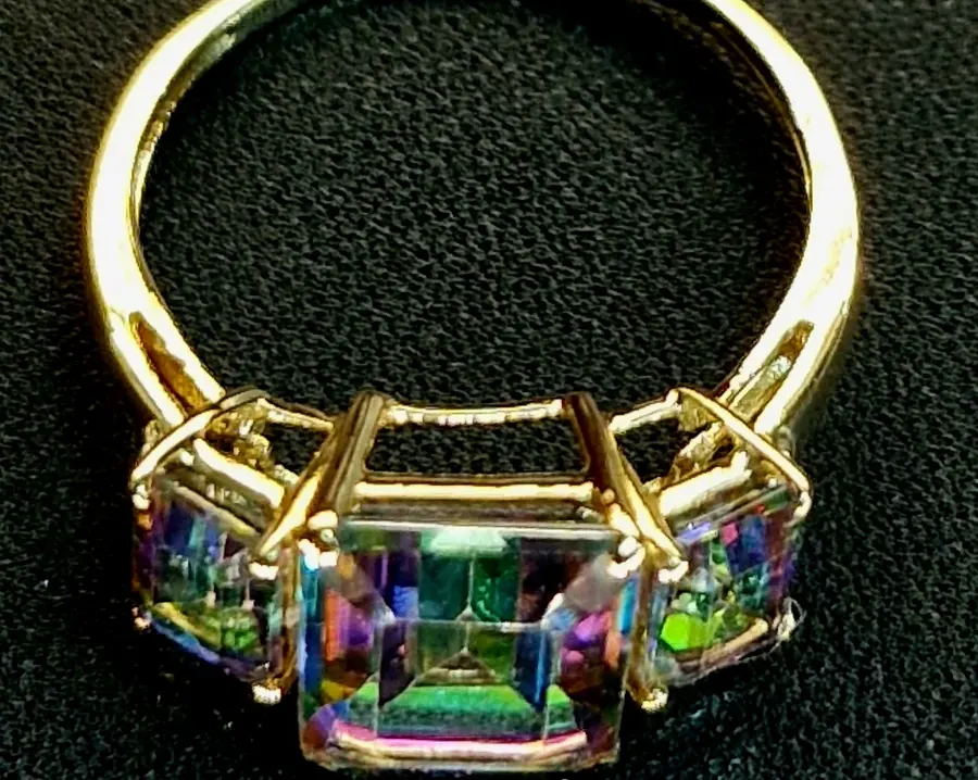 The same topaz ring after resizing and reinforcing