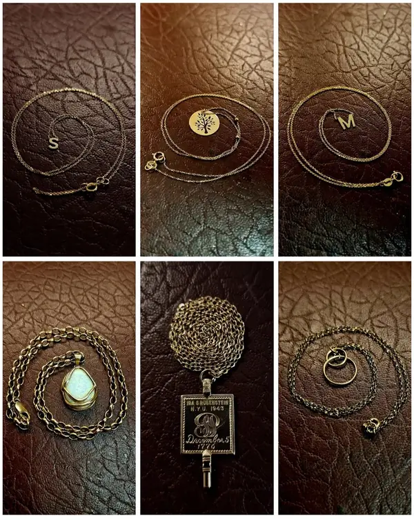 Necklaces with initial and stone pendants