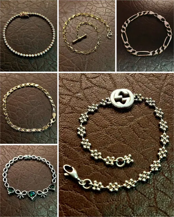 Silver bracelets, including a Gucci link bracelet