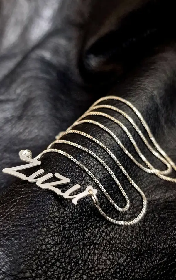 Handmade silver name necklace