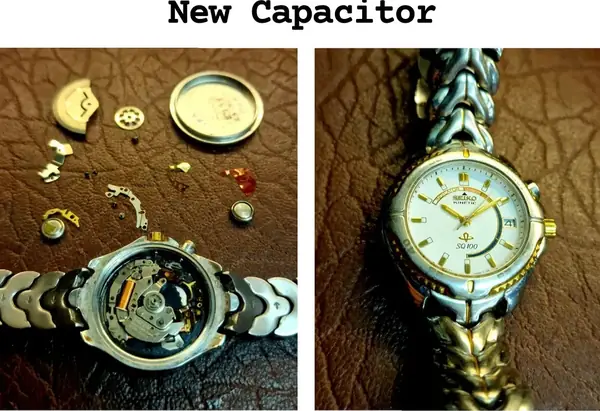 Watch with a new capacitor fitted